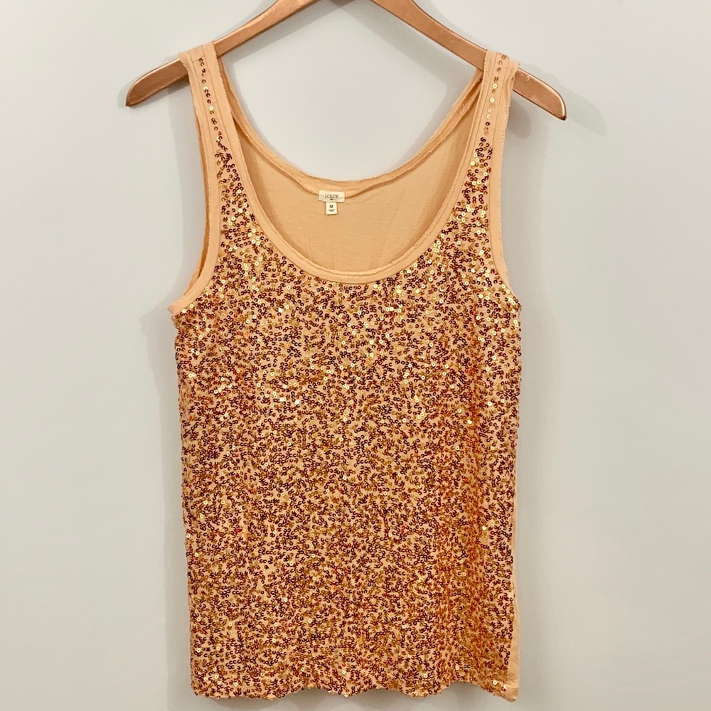• J CREW FACTORY • sequin front tank •